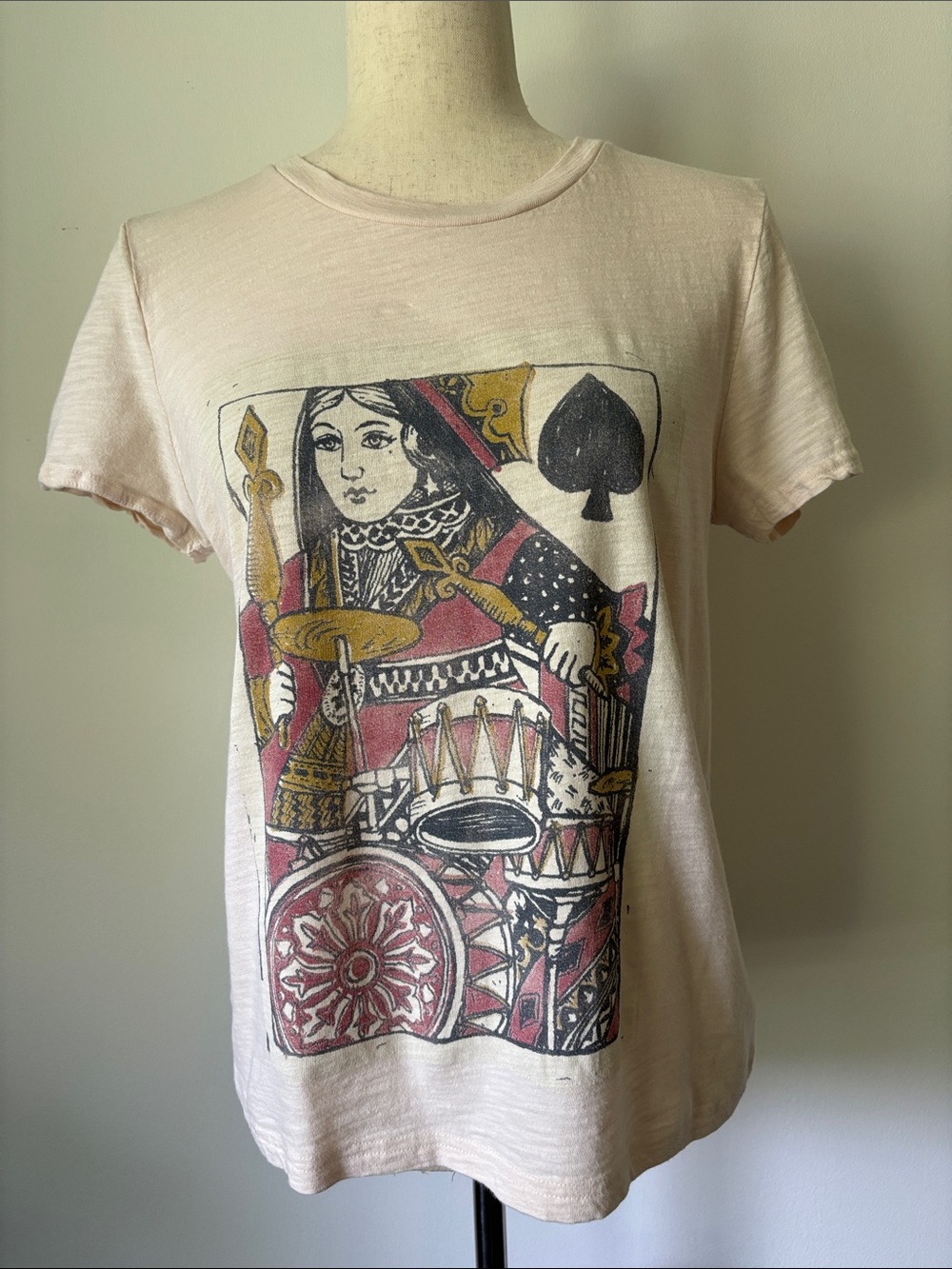 Lucky Brand Queen of Spades Classic Crew Graphic Tee